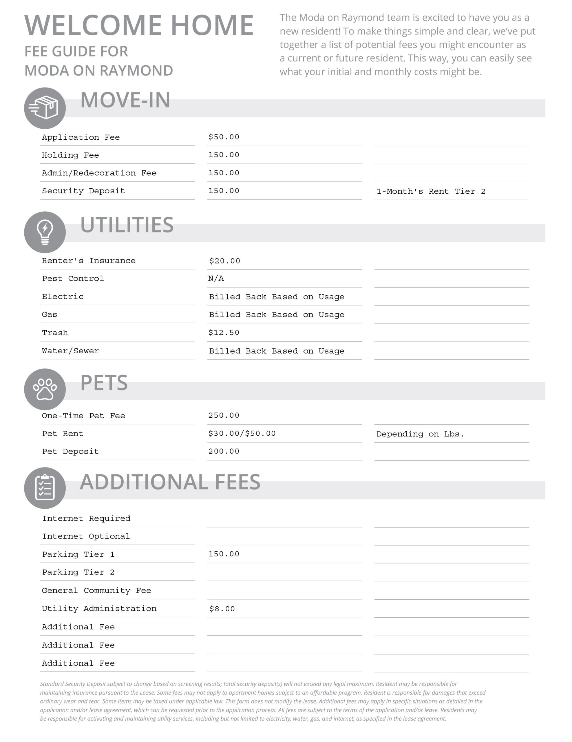 Additional Fees